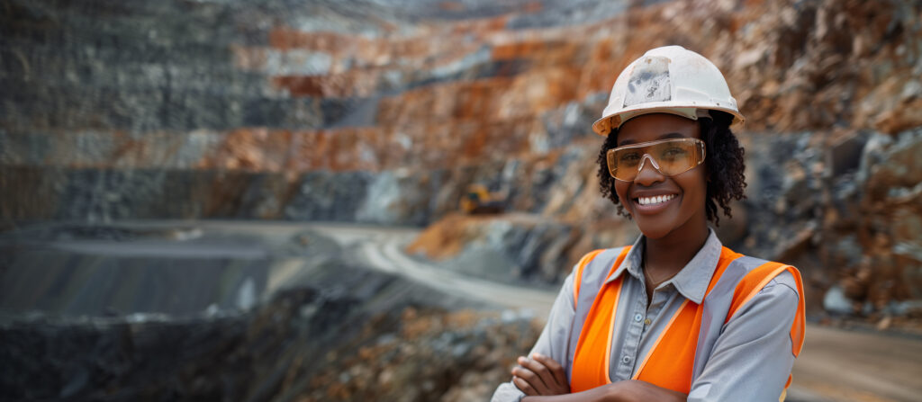 Mine worker in a mine.