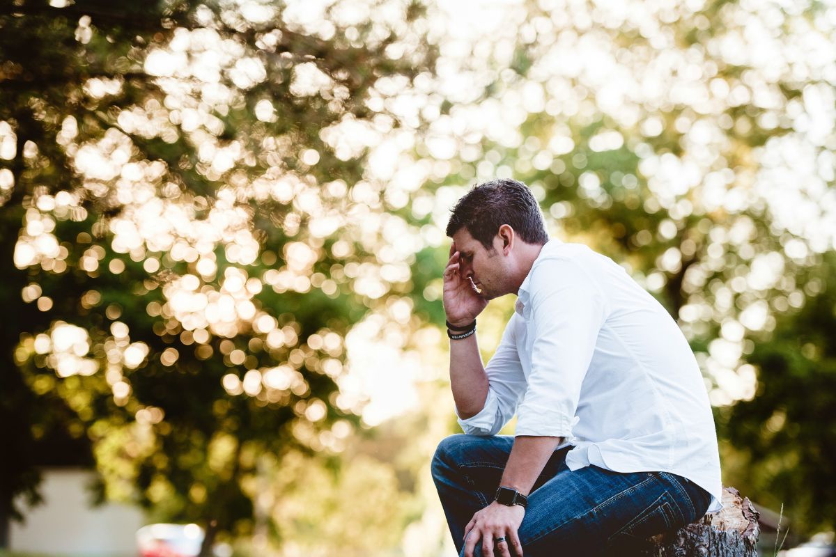Man looking hopeless.